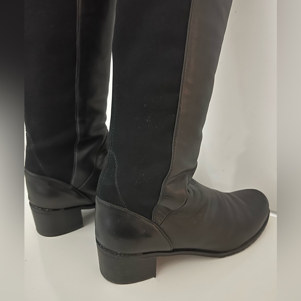 Stuart Weizman 5050 leather long boots black size 6